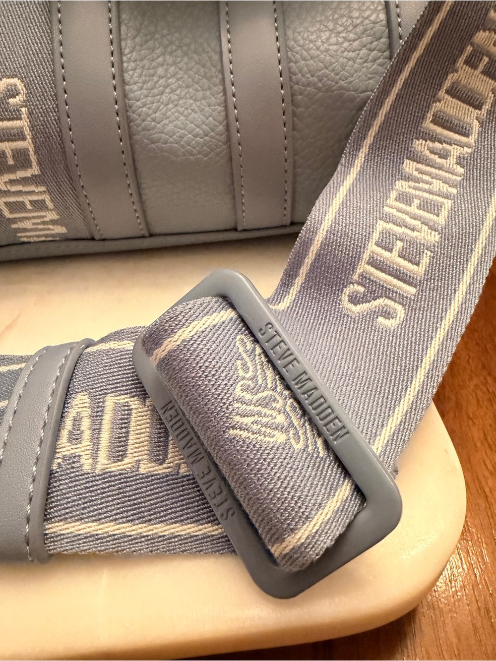Steve Madden Bwebber Cornflower Blue Convertible Tote & Crossbody w/Guitar Strap - Picture 5 of 13